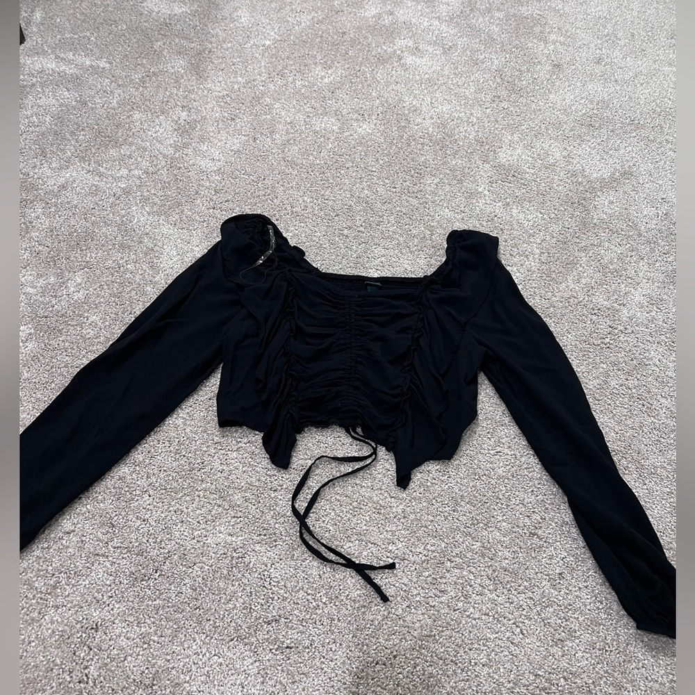 Women’s wild fable black ruffled blouse